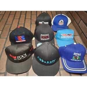Mens Hat Lot Of 8 Different Company Hats